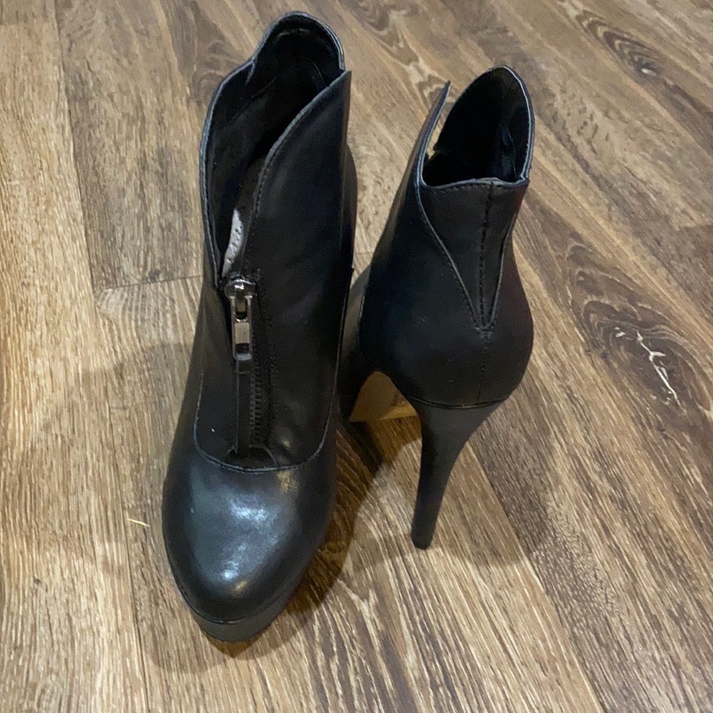Black leather boot
